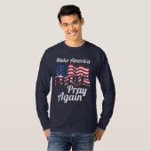 Christelijke patriot laat Amerika weer bidden T-shirt (Voorkant volledig)