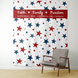 Christelijke Patriotische Sterren Photobooth Achte Wandkleed