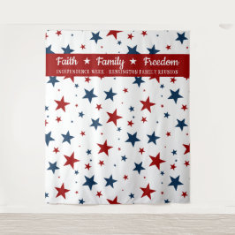 Christelijke Patriotische Sterren Photobooth Achte Wandkleed