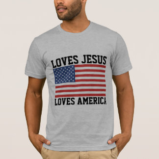 CHRISTELIJKE PATRIOTISCHE T-SHIRTS, LOVES JESUS T-SHIRT