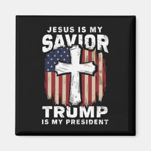 Christelijke Patriottische Jezus Heiland Trump Pre Magneet