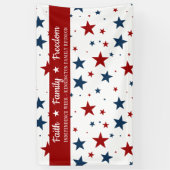 Christelijke patriottische sterren achtergrond spandoek (Verticaal)