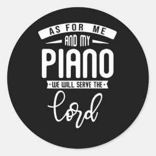 Christelijke Pianist Religieuze Muziek Lord Piano  Ronde Sticker