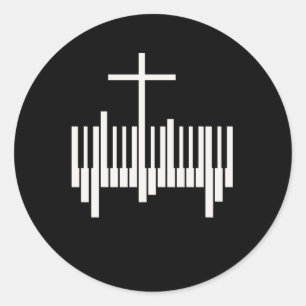Christelijke Pianist Religieuze Muziek Lord Piano Ronde Sticker