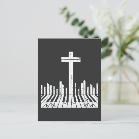 Christelijke pianist van piano-speler voor religie briefkaart (Staand voorkant)