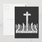 Christelijke pianist van piano-speler voor religie briefkaart (Voorkant / Achterkant)