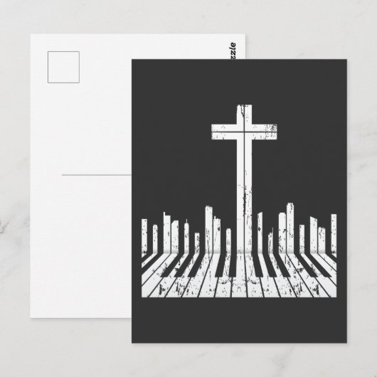 Christelijke pianist van piano-speler voor religie briefkaart (Voorkant / Achterkant)