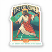 Christelijke Pickleball Jezus Sticker (Voorkant)