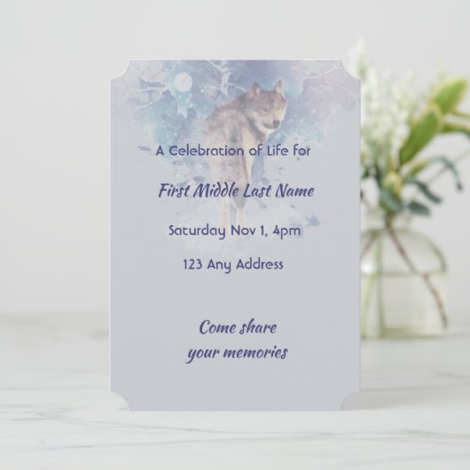 Christelijke Pocket Keepsake Memorial Wolf Kaart (Staand voorkant)