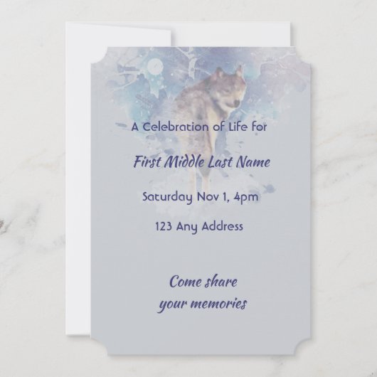 Christelijke Pocket Keepsake Memorial Wolf Kaart (Voorkant)