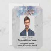 Christelijke Pocket Keepsake Memorial Wolf Kaart (Achterkant)