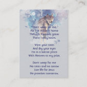 Christelijke Pocket Keepsake Memorial Wolf Visitekaartje (Voorkant)