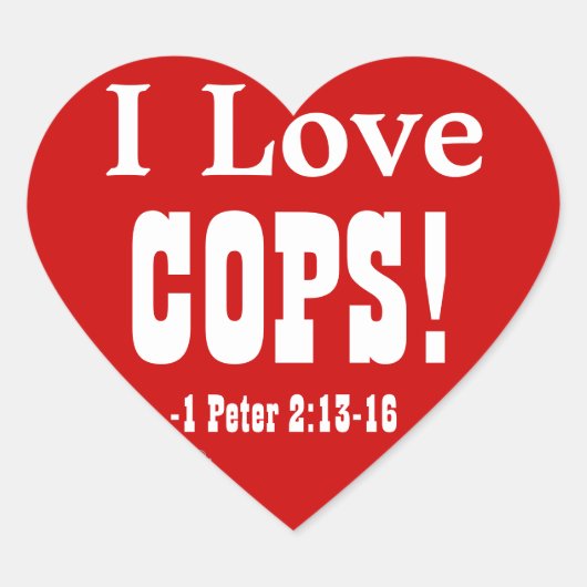 Christelijke politie hart sticker (Voorkant)
