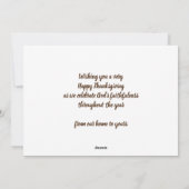 Christelijke pompoen DANKBAAR Happy Thanksgiving Feestdagenkaart (Achterkant)