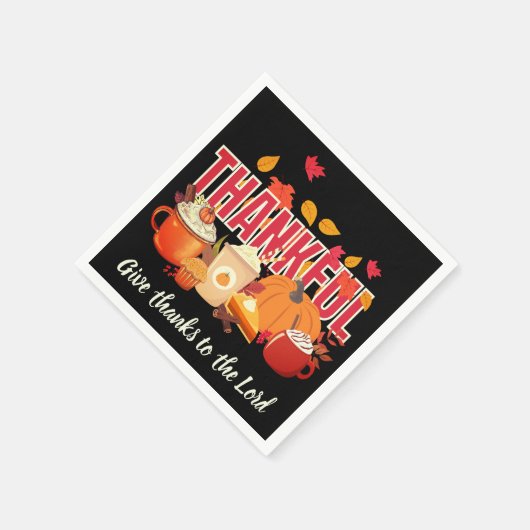 Christelijke Pompoen DANKBARE Thanksgiving Servet (Hoek)