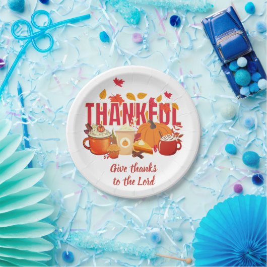 Christelijke pompoen Thanksgiving DANKBAAR Papieren Bordje (Feest)