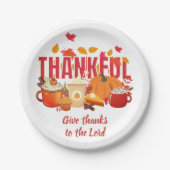 Christelijke pompoen Thanksgiving DANKBAAR Papieren Bordje (Voorkant)