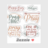 Christelijke Prayer Modern Typografie Praying Quot Sticker (Vel)