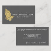 Christelijke Praying Hands Pastor Christianence Ca Visitekaartje (Voorkant / Achterkant)