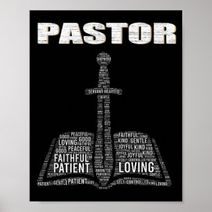 Christelijke predikant woord wolk kerk dominee waa poster