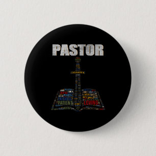 Christelijke predikant woord wolk kerk dominee waa ronde button 5,7 cm
