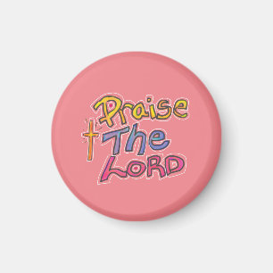 Christelijke ‘Prijs de HEER’ Quote Roze Magneet