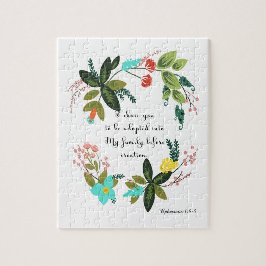 Christelijke prijsopgave - Ephesians 1:4-5 Legpuzzel (Verticaal)