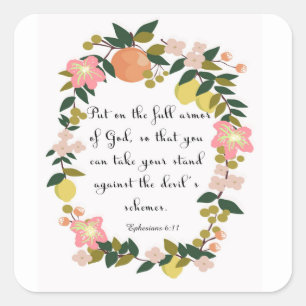 Christelijke prijsopgave - Ephesians 6:11 Vierkante Sticker