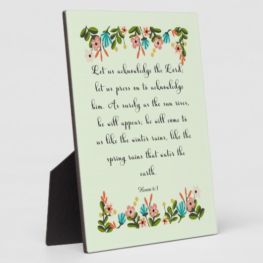 Christelijke prijsopgave - Hosea 6:3 Fotoplaat (Zijkant)