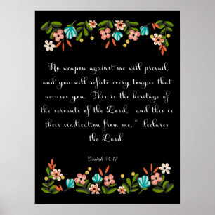 Christelijke prijsopgave - Isaiah 54:17 Poster