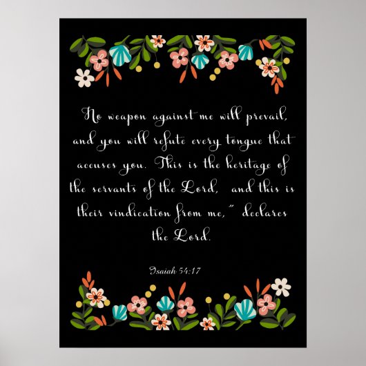 Christelijke prijsopgave - Isaiah 54:17 Poster (Voorkant)