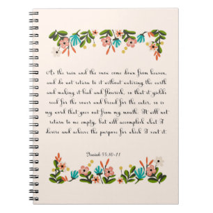 Christelijke prijsopgave - Isaiah 55:10-11 Notitieboek