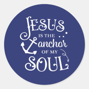 Christelijke prijsopgave Jezus is de anker van mij Ronde Sticker