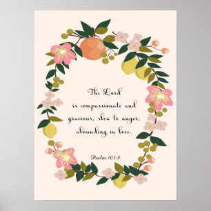 Christelijke prijsopgave - Psalm 103:8 Poster