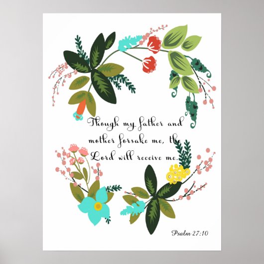 Christelijke prijsopgave - Psalm 27:10 Poster (Voorkant)