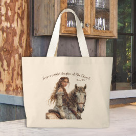 Christelijke Prinses te Paard Boodschappentas 5 ma Grote Tote Bag