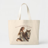 Christelijke prinses te paard personaliseren terug grote tote bag (Voorkant)