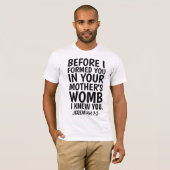 CHRISTELIJKE PRO-LIFE T-Shrits, Jeremiah 1:5 T-shirt (Voorkant volledig)