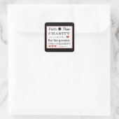 Christelijke proefversie vierkante sticker (Tas)