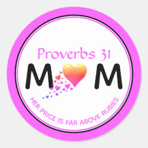 Christelijke PROV 31 MOM Multi-Heart Moederdag Ronde Sticker