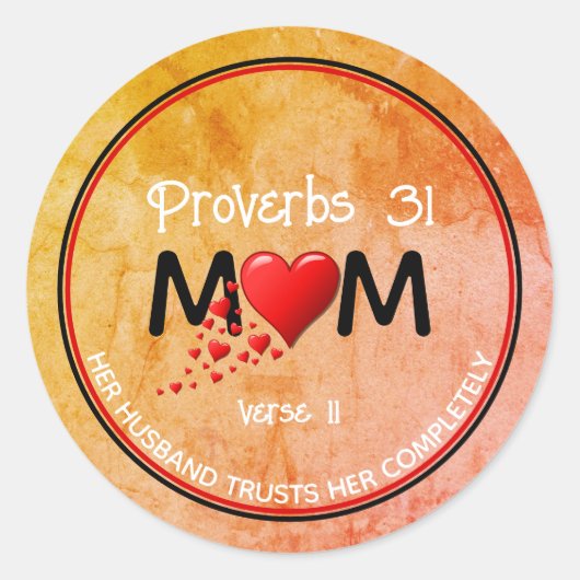 Christelijke PROVERBS 31 MOM Grunge Moederdag Ronde Sticker (Voorkant)