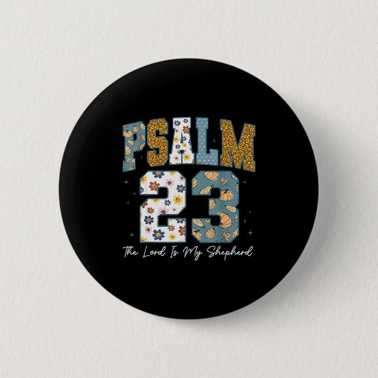 Christelijke Psalm 23 Retro De Heer Is Mijn Herder Ronde Button 5,7 Cm (Voorkant)