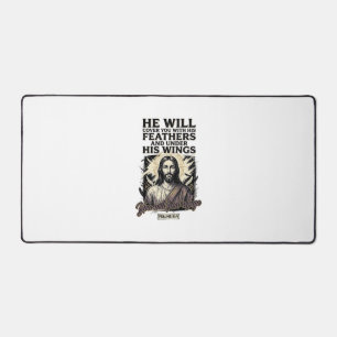 Christelijke Psalm 91_4 Jezus Vintage Gravure Shir Bureaumat