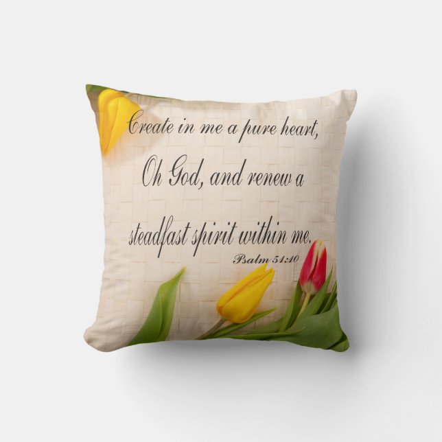 Christelijke psalm Pillow, psalm 51:10 Kussen (Voorkant)