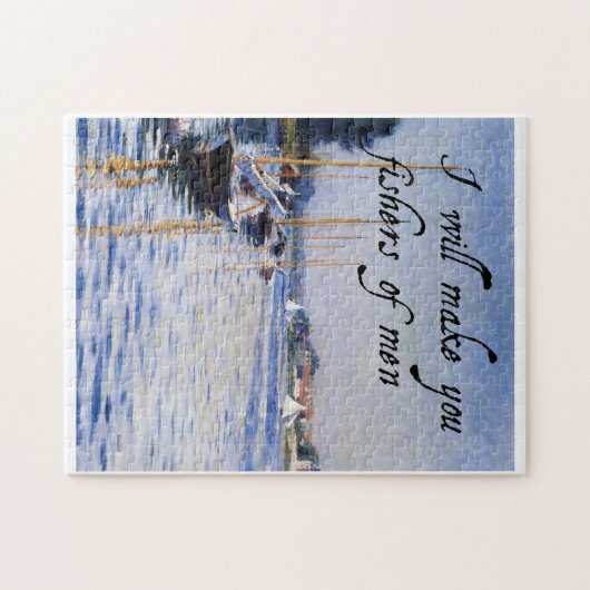 Christelijke puzzel: "Ik maak jullie vissers van m Legpuzzel (Horizontaal)