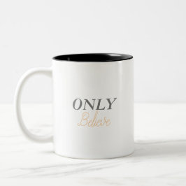 Christelijke quote 'Alleen geloof' minimalistisch Tweekleurige Koffiemok