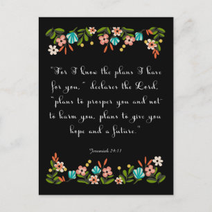 Christelijke Quote Art - Jeremiah 29:11 Briefkaart