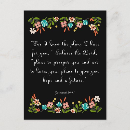 Christelijke Quote Art - Jeremiah 29:11 Briefkaart (Voorkant)