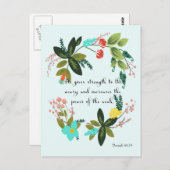 Christelijke Quote Art - Jesaja 40:29 Briefkaart (Voorkant / Achterkant)