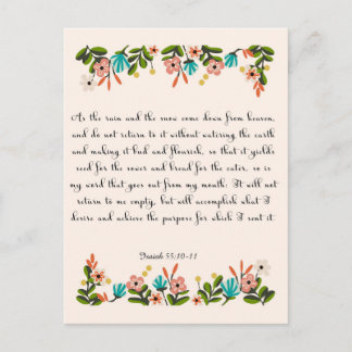 Christelijke Quote Art - Jesaja 55:10-11 Briefkaart